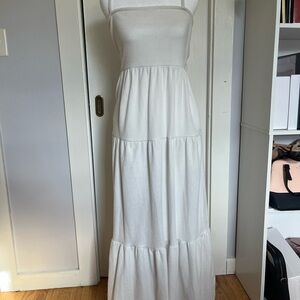 Nasty Gal White Tiered Maxi Dress